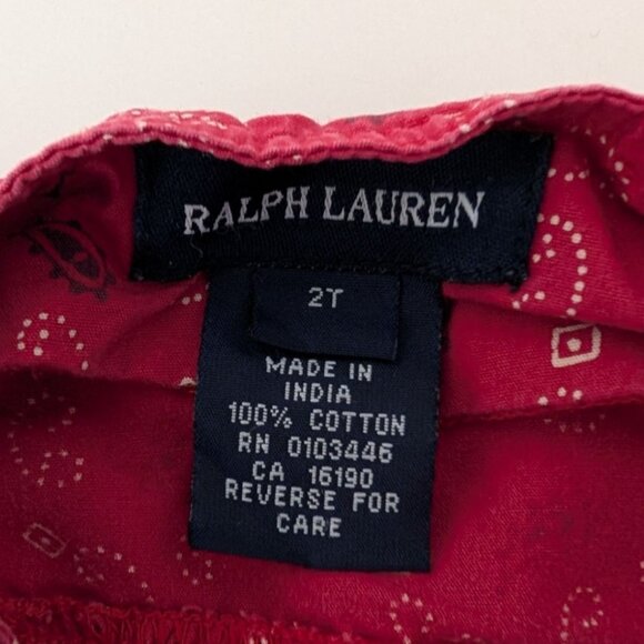 Ralph Lauren Western Sundress Girls Size 2T Red Cotton Snap Front Sleeveless - Picture 4 of 7
